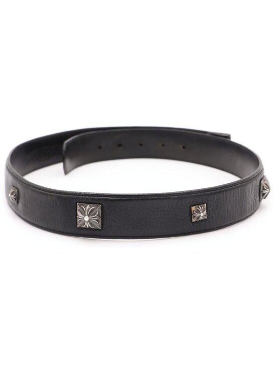 Chrome Hearts Zero Pyramid Studs Belt Strap Snap Button Black main image 6